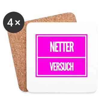 du hast es wenigstens versucht - Untersetzer (4er-Set) - Weiß - Vorne