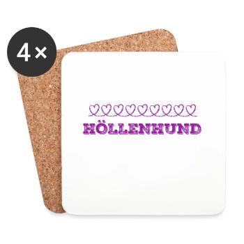 kräftig wie ein Höllenhund - Untersetzer (4er-Set) - Weiß - Vorne
