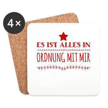 mir geht es toll - Untersetzer (4er-Set) - Weiß - Vorne