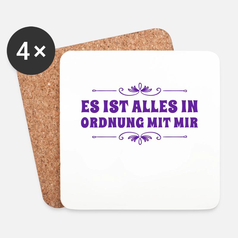 es ist alles ok - Untersetzer (4er-Set) - Weiß