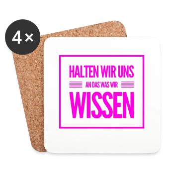 Fakten sind toll - Untersetzer (4er-Set) - Weiß - Vorne