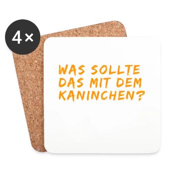 rätselhaftes Kaninchen - Untersetzer (4er-Set) - Weiß - Vorne