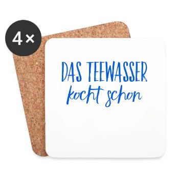 das Teewasser kocht schon - Untersetzer (4er-Set) - Weiß - Vorne