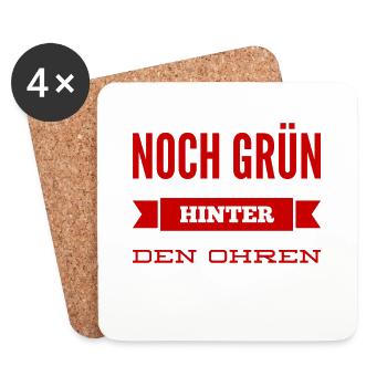 grün hinter den Ohren - Untersetzer (4er-Set) - Weiß - Vorne