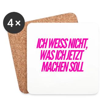 ich bin planlos - Untersetzer (4er-Set) - Weiß - Vorne