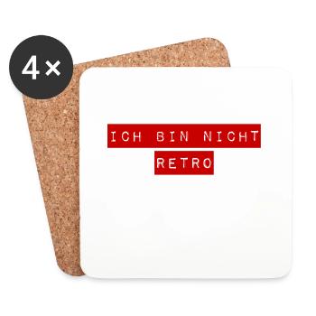 keinen Bock auf retro - Untersetzer (4er-Set) - Weiß - Vorne