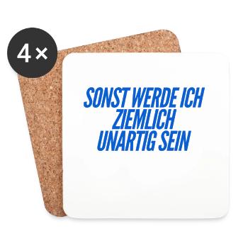 unartig kann ich - Untersetzer (4er-Set) - Weiß - Vorne