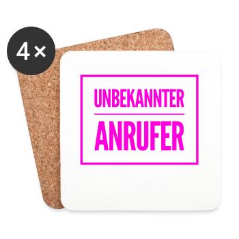 wer da wohl anruft? - Untersetzer (4er-Set) - Weiß - Vorne