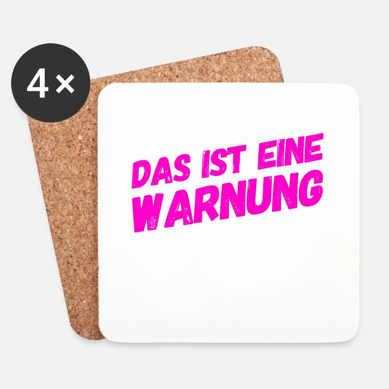 vor dir steht eine Warnung - Untersetzer (4er-Set) - Weiß