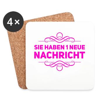 sie haben 1 neue Nachricht - Untersetzer (4er-Set) - Weiß - Vorne