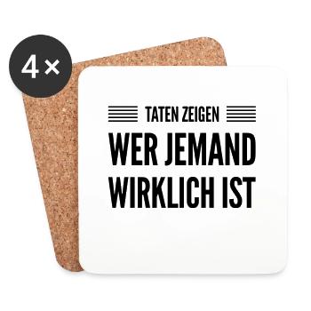 Taten sind entscheident - Untersetzer (4er-Set) - Weiß - Vorne