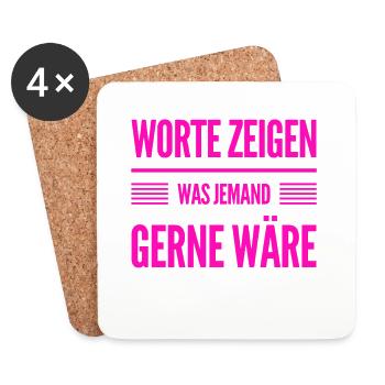 was Worte zeigen - Untersetzer (4er-Set) - Weiß - Vorne