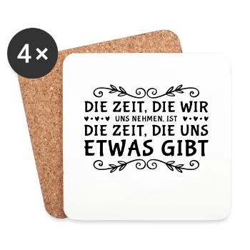 Zeit ist großartig - Untersetzer (4er-Set) - Weiß - Vorne