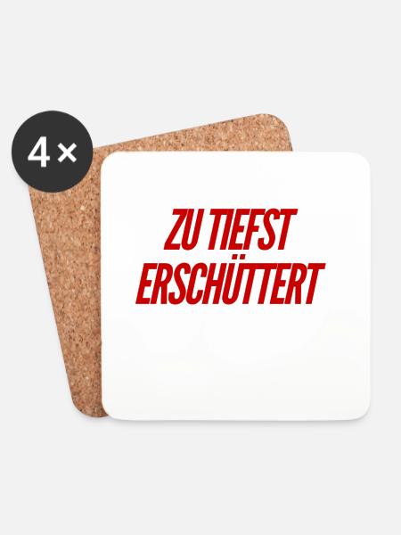 zu tiefst erschüttert - Untersetzer (4er-Set) - Weiß