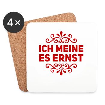 es wird ernst - Untersetzer (4er-Set) - Weiß - Vorne