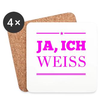 ich weiß das doch - Untersetzer (4er-Set) - Weiß - Vorne