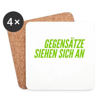 Gegensätze ziehen sich an - Untersetzer (4er-Set) - Weiß - Vorne