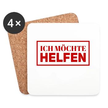 möchtest du Hilfe? - Untersetzer (4er-Set) - Weiß - Vorne