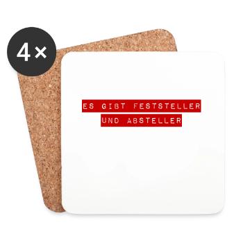 so sieht ein Absteller aus - Untersetzer (4er-Set) - Weiß - Vorne