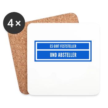 vor dir steht ein Macher - Untersetzer (4er-Set) - Weiß - Vorne
