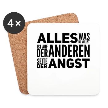 geh durch die Angst - Untersetzer (4er-Set) - Weiß - Vorne