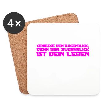 lebe im hier und jetzt - Untersetzer (4er-Set) - Weiß - Vorne