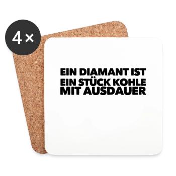 Ausdauer ist mein Ding - Untersetzer (4er-Set) - Weiß - Vorne