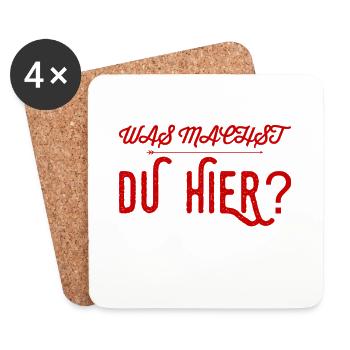 warum bist du hier? - Untersetzer (4er-Set) - Weiß - Vorne
