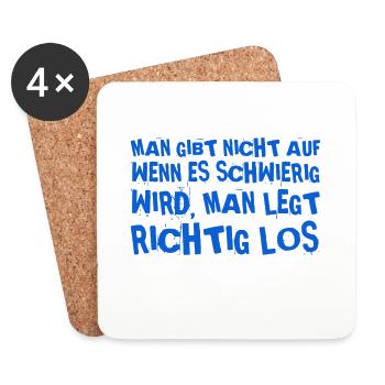 man gibt nicht auf - Untersetzer (4er-Set) - Weiß - Vorne