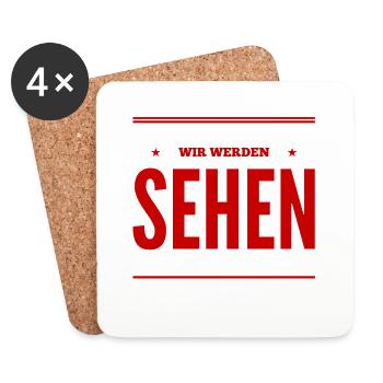 wir werden sehen - Untersetzer (4er-Set) - Weiß - Vorne