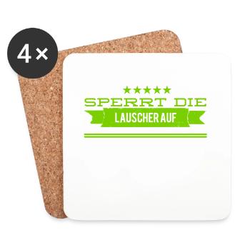sperrt die Ohren auf - Untersetzer (4er-Set) - Weiß - Vorne
