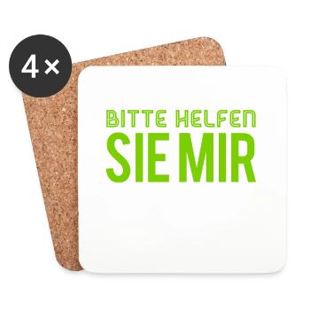 würden sie mir helfen? - Untersetzer (4er-Set) - Weiß - Vorne