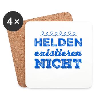 es gibt keine Helden - Untersetzer (4er-Set) - Weiß - Vorne