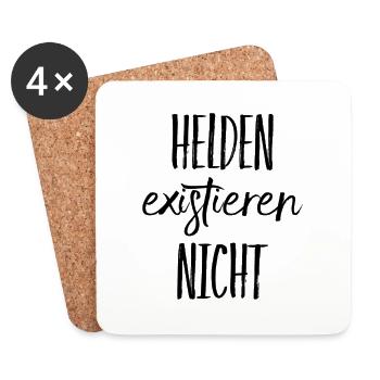 Helden waren gestern - Untersetzer (4er-Set) - Weiß - Vorne
