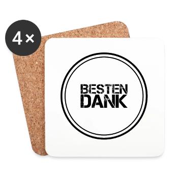 besten Dank - Untersetzer (4er-Set) - Weiß - Vorne