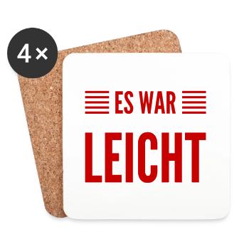 viel zu leicht - Untersetzer (4er-Set) - Weiß - Vorne