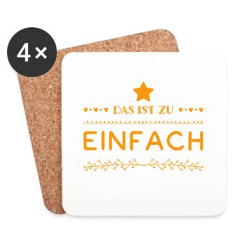 das war nicht schwer genug - Untersetzer (4er-Set) - Weiß - Vorne