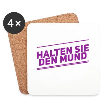 halten Sie den Mund - Untersetzer (4er-Set) - Weiß - Vorne