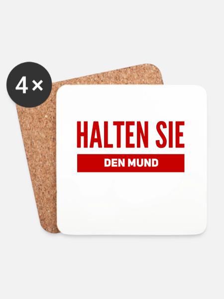 halten Sie die Klappe - Untersetzer (4er-Set) - Weiß