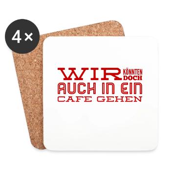 Kaffee trinken gehen - Untersetzer (4er-Set) - Weiß - Vorne
