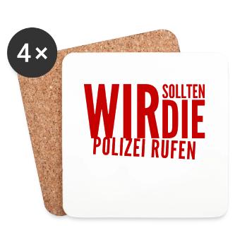 lass uns die Polizei rufen - Untersetzer (4er-Set) - Weiß - Vorne
