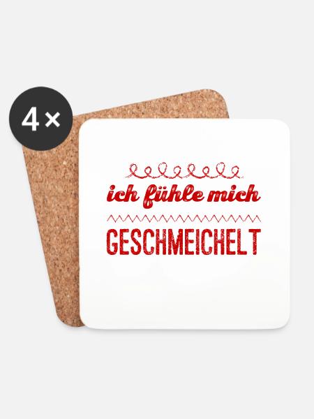 ich fühle mich geschmeichelt - Untersetzer (4er-Set) - Weiß