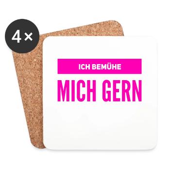 ich bin bemüht - Untersetzer (4er-Set) - Weiß - Vorne