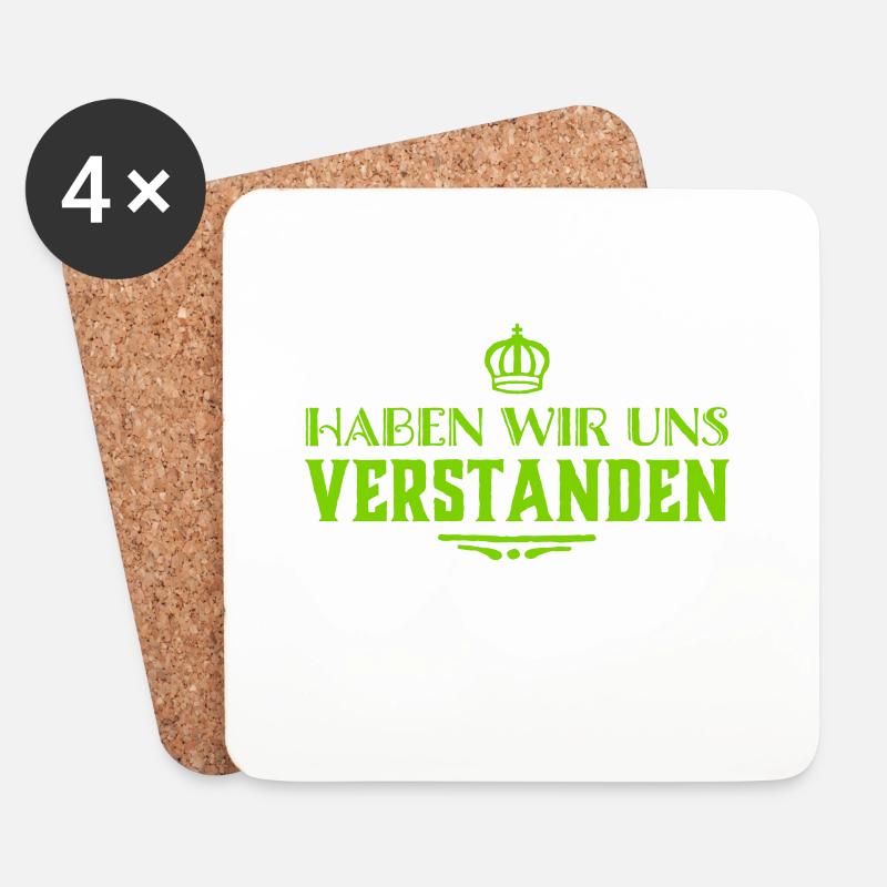 Hast du verstanden? - Untersetzer (4er-Set) - Weiß