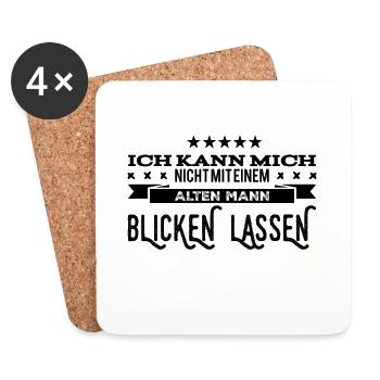 keine alten Männer - Untersetzer (4er-Set) - Weiß - Vorne