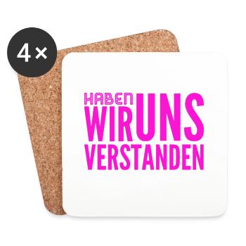Hast du zugehört? - Untersetzer (4er-Set) - Weiß - Vorne