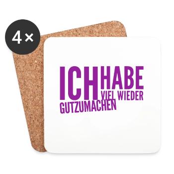 es tut mir leid - Untersetzer (4er-Set) - Weiß - Vorne