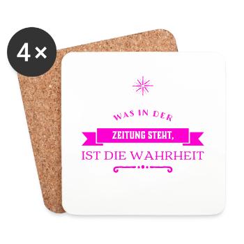ich mag Zeitungen - Untersetzer (4er-Set) - Weiß - Vorne