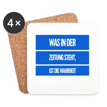 die Zeitung mag die Wahrheit - Untersetzer (4er-Set) - Weiß - Vorne