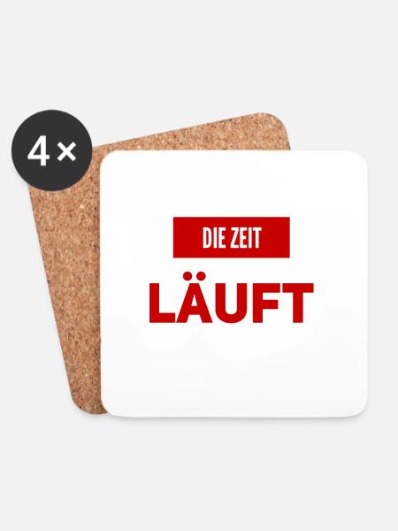 die Zeit läuft - Untersetzer (4er-Set) - Weiß